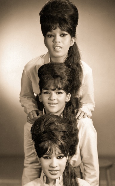 The Ronettes, beehives piled high...