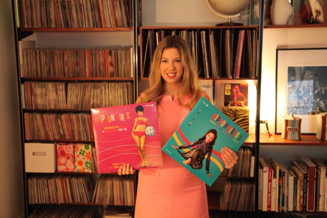 Sheila with the two Nippon Girls compilations she recently compiled.