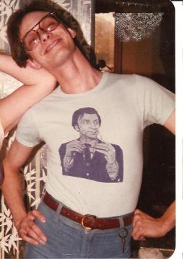 David in the 70s wearing the T-shirt he offered for sale to other fans in the PSAS newsletters.